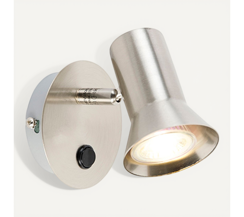 Spot Mural En Acier Orientable Et Inclinable Avec Interrupteur - Karin 1