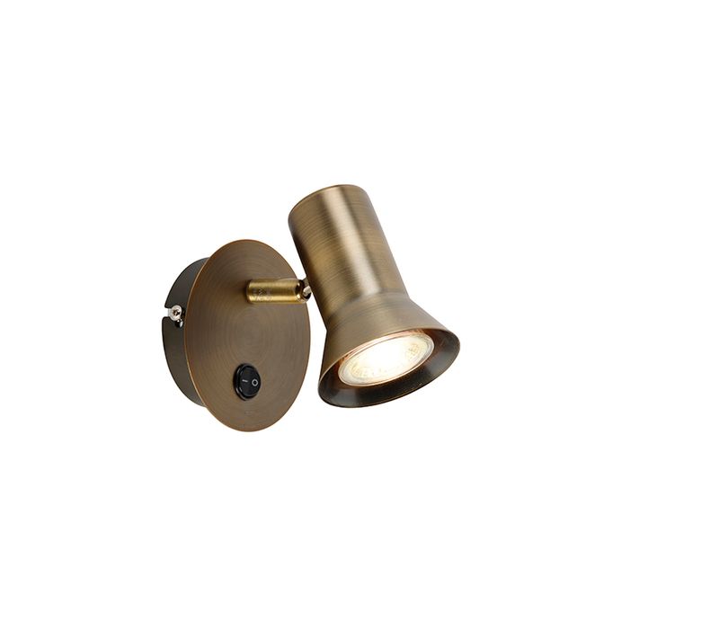 Spot Mural Pivotant Et Inclinable En Bronze Avec Interrupteur - Karin 1
