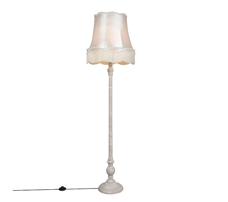 Lampadaire Gris Avec Abat-jour Granny Crème - Classico