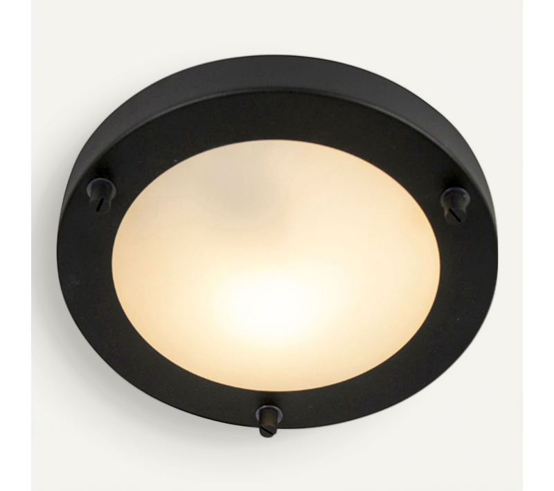 Plafonnier Moderne Noir Ip44 - Yuma 18