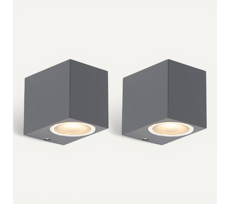 Lot De 2 Appliques Modernes Anthracite Ip44 - Baleno I.
