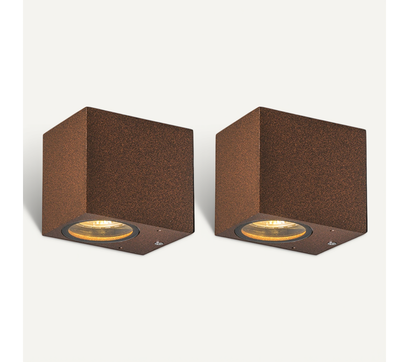 Lot De 2 Appliques Industrielles Brun Rouille Ip44 - Baleno I.