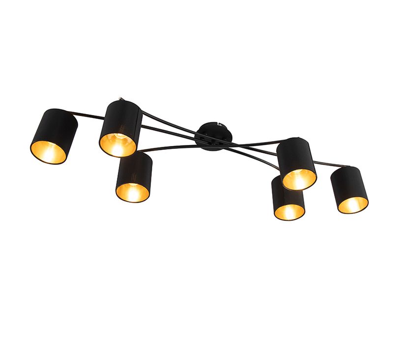 Plafonnier Moderne Noir 6 Lumières - Lofty