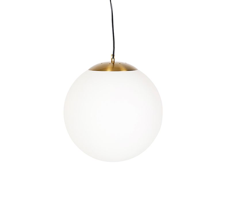 Lampe à Suspension Scandinave Verre Opale 40 Cm - Ball 40