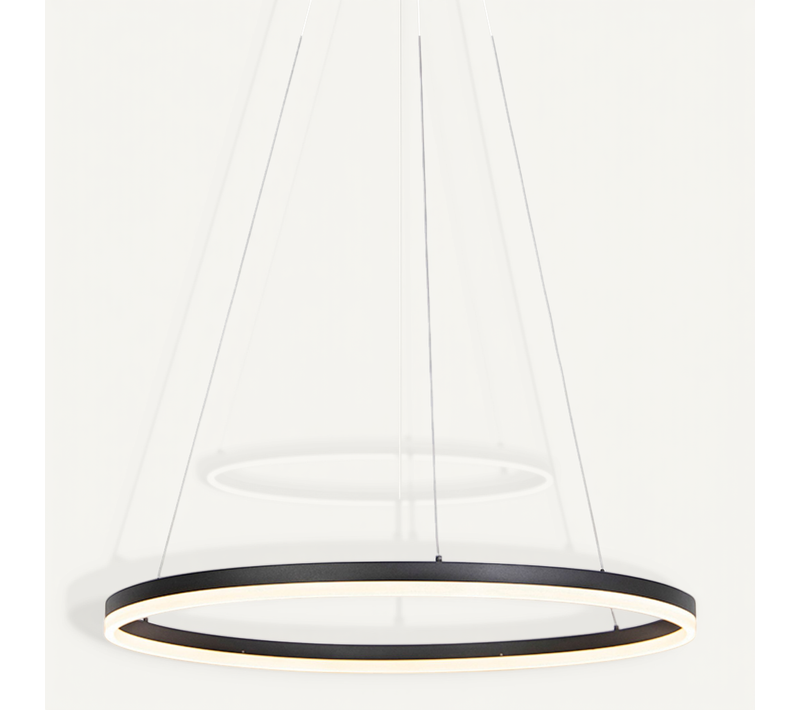 Suspension Design Anneau Noir 80cm Avec LED Et Gradateur - Anello