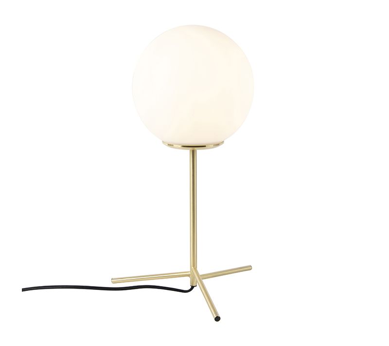 Lampe De Table Art Déco En Laiton Avec Verre Opale 45,5 Cm - Pallon