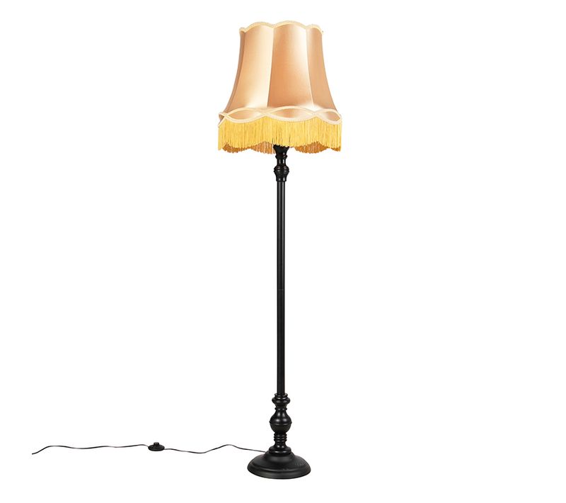 Lampadaire Noir Avec Abat-jour Granny Doré - Classico