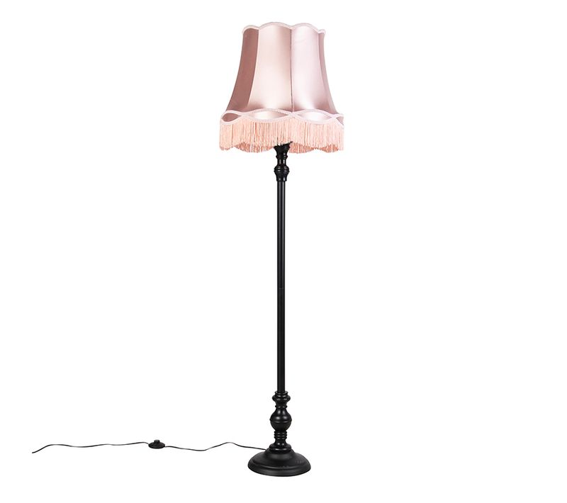 Lampadaire Noir Avec Abat-jour Granny Rose - Classico