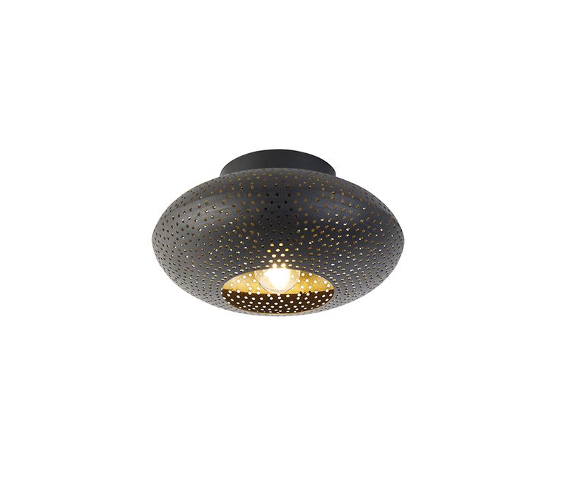 Plafonnier Oriental Noir Avec Or 25 Cm - Radiance