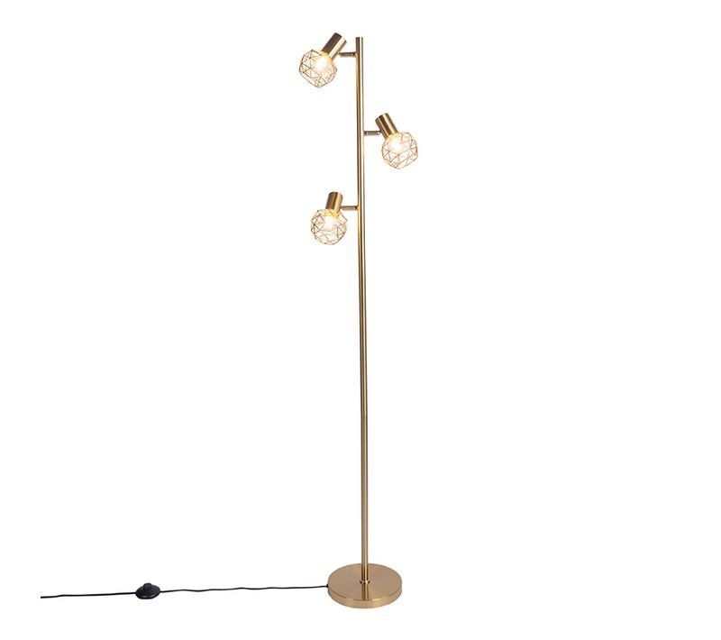 Lampadaire Design Or 3 Lumières Orientable - Mesh