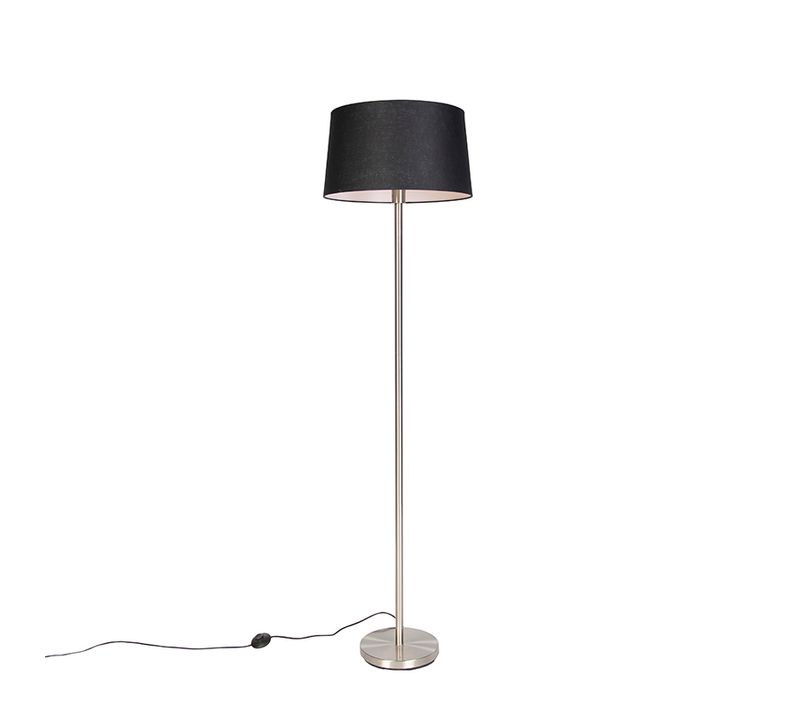 Lampadaire Moderne En Acier Avec Abat-jour Noir 45 Cm - Simplo