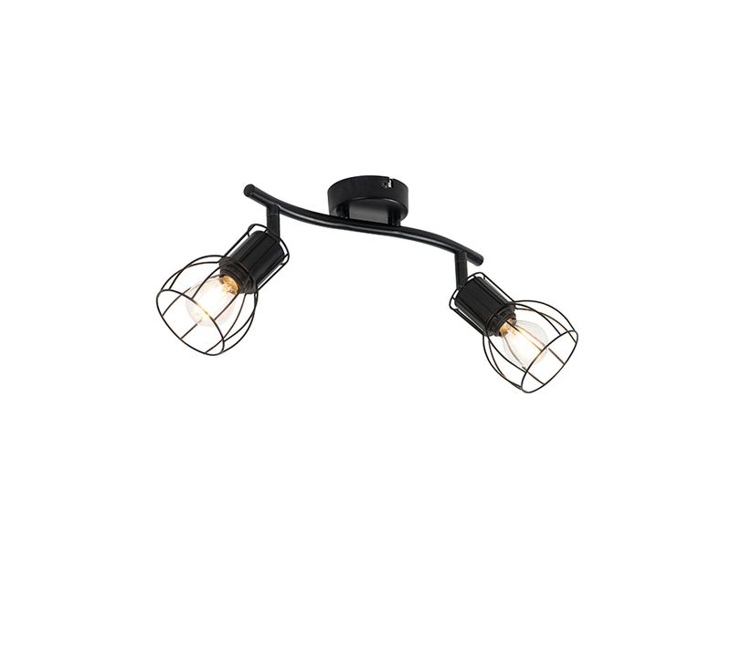 Spot Encastré Moderne Noir 2 Lumières Orientables - Botu