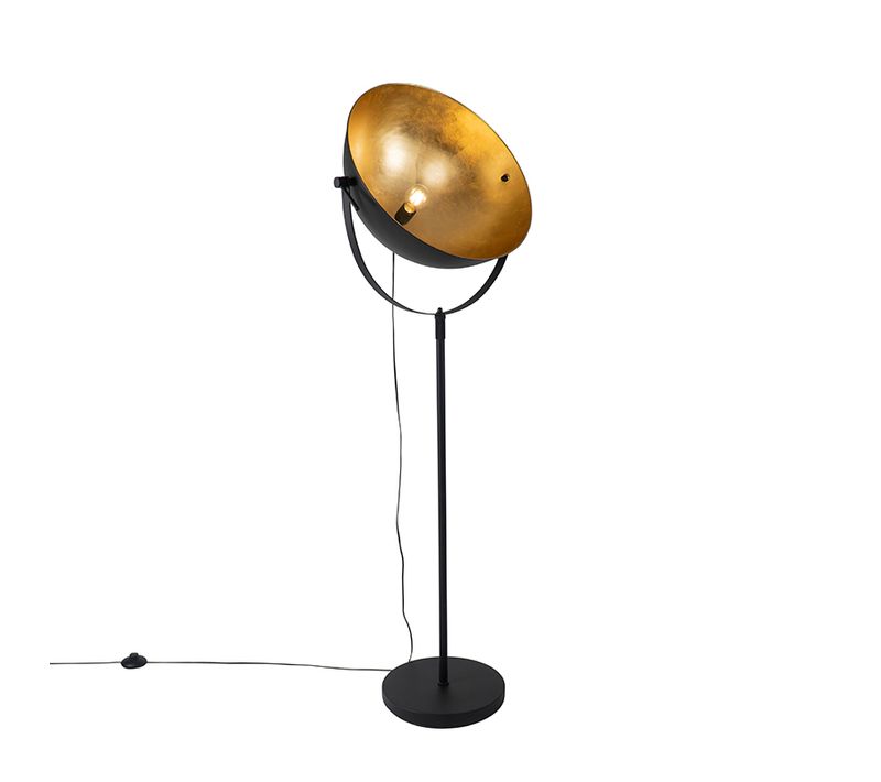 Lampadaire Industriel Noir 50 Cm Avec Or Réglable - Magnax