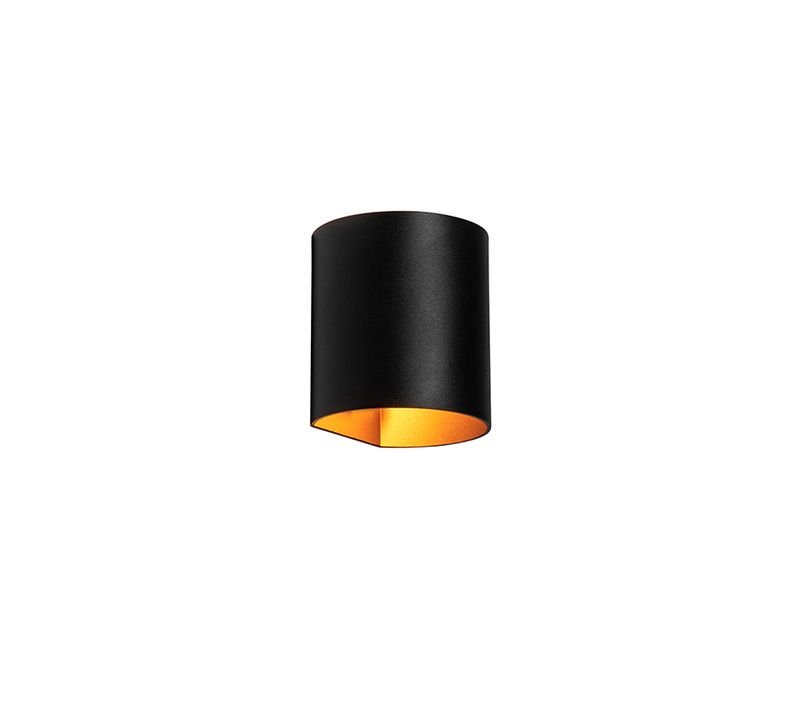 Applique Moderne Noire Avec Laiton - Sabbio