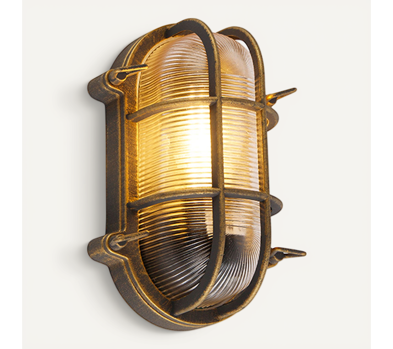 Applique Et Plafonnier Or/laiton Ovale Ip44 - Noutica