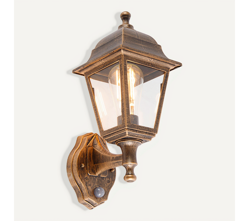 Applique Antique Dorée Ip44 Avec Détecteur De Mouvement - Capital