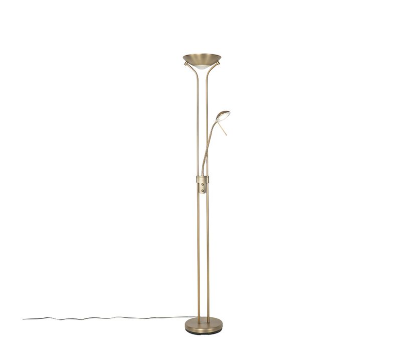 Lampadaire Moderne En Bronze Avec Lampe De Lecture Avec LED Dim Pour Chauffer - Diva