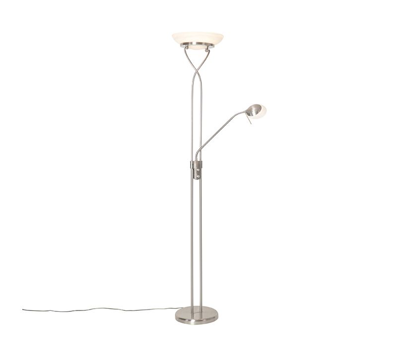 Lampadaire Acier Avec LED Et Gradateur Avec Lampe De Lecture - Empoli