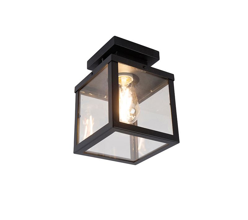 Plafonnier D'extérieur Intelligent Industriel Noir Avec Wifi St64 Inclus - Rotterdam