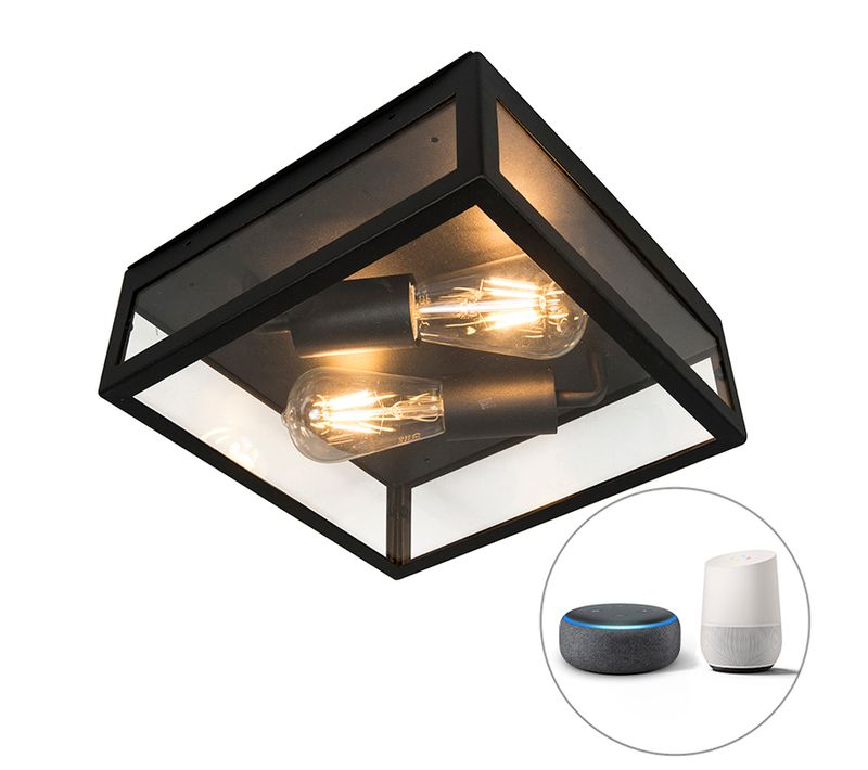 Plafonnier D'extérieur Industriel Intelligent Noir Avec 2 Wifi St64 - Rotterdam