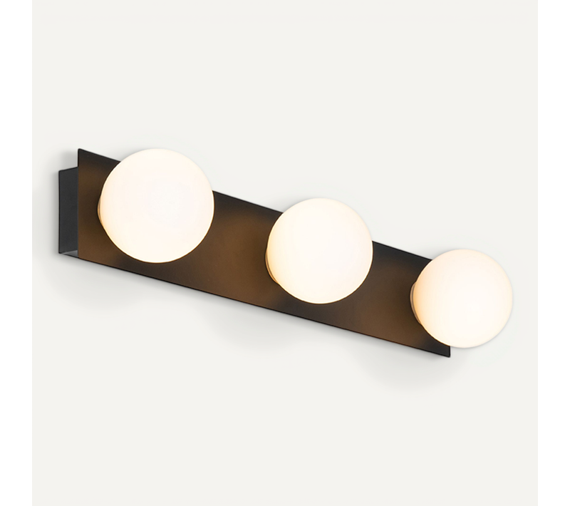 Applique Moderne Noire 48 Cm Ip44 3 Lumières - Cederic
