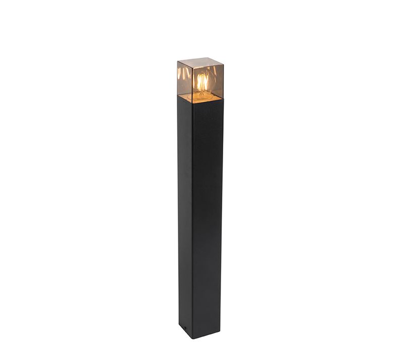 Lampadaire D'extérieur Noir 70 Cm Ip44 Avec Verre Fumé - Danemark