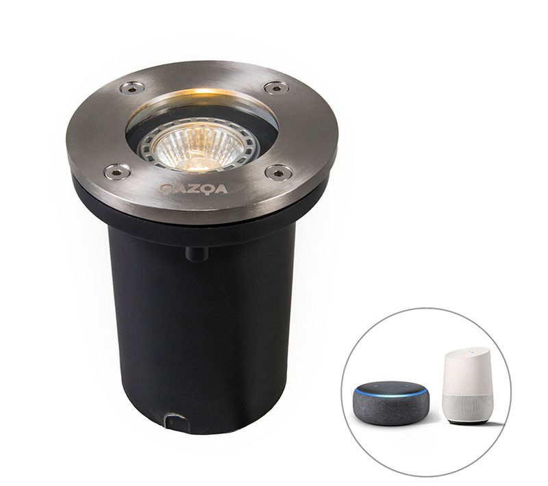 Spot De Sol Intelligent En Acier Inoxydable Avec Wifi Gu10 Ip65 - Basic Round