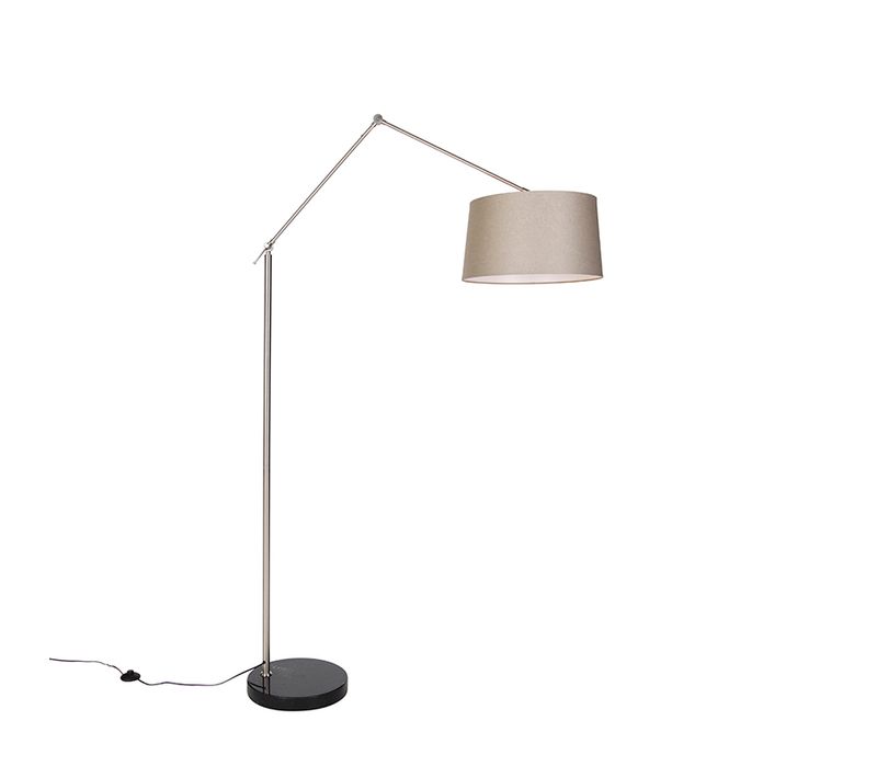 Lampadaire Moderne En Acier Avec Abat-jour Taupe 45 Cm - Editor