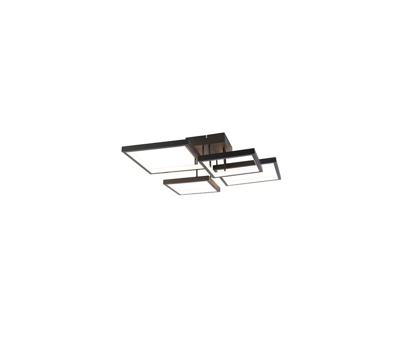 Plafonnier Noir Avec LED 3 Étapes Dimmable 4 Lumières - Lejo