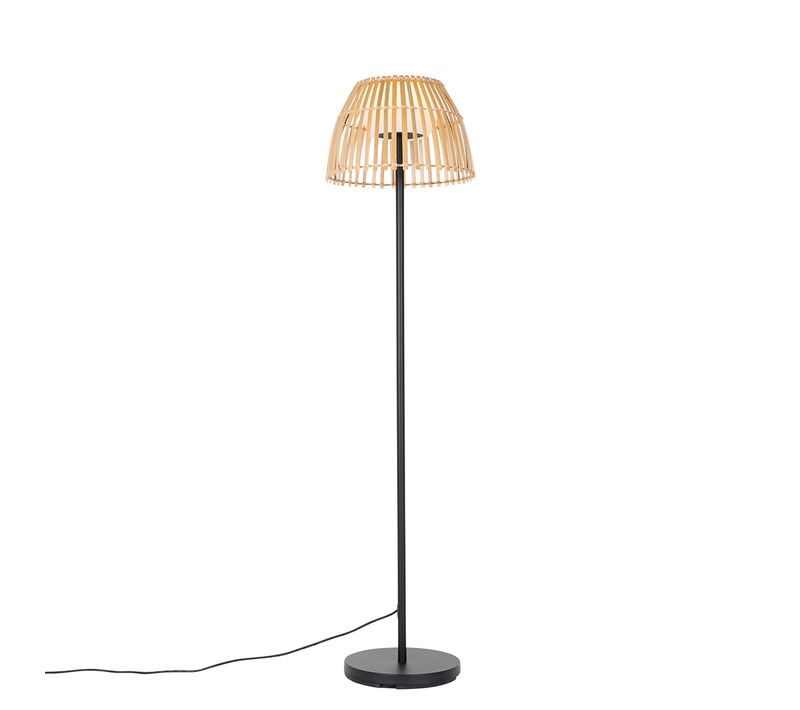 Lampadaire Rural Noir Avec Bambou Avec LED - Kaiser