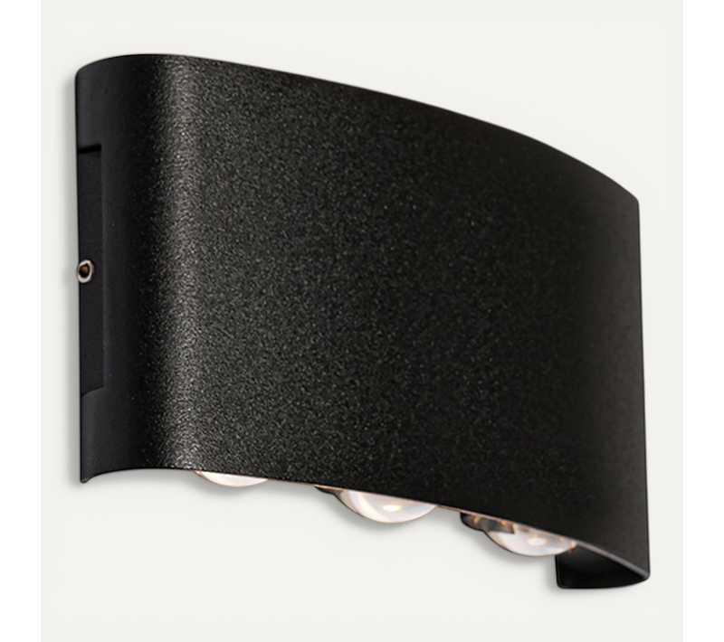Applique D'extérieur Noire Avec LED 6 Lumières Ip54 - Silly