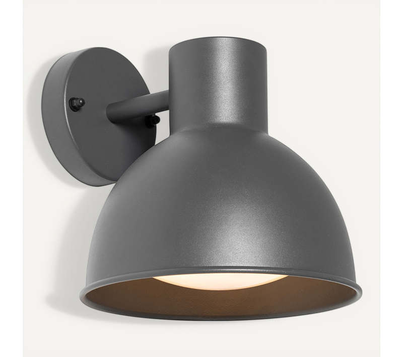 Applique D'extérieur Industrielle Gris Foncé Rond Ip44 - Natas