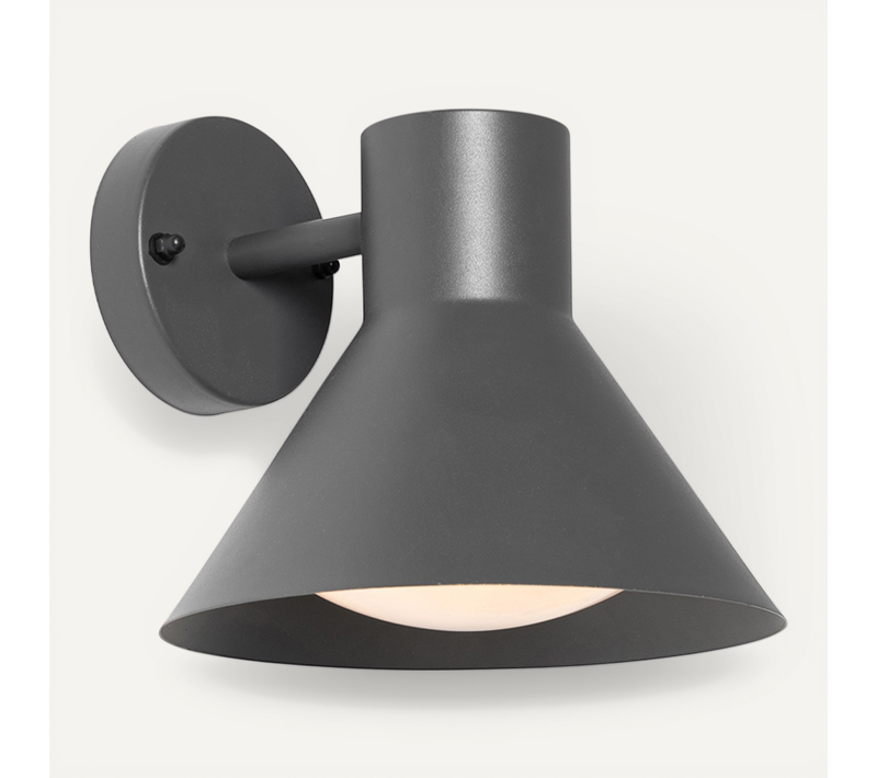 Applique D'extérieur Industrielle Cône Gris Foncé Ip44 - Natas