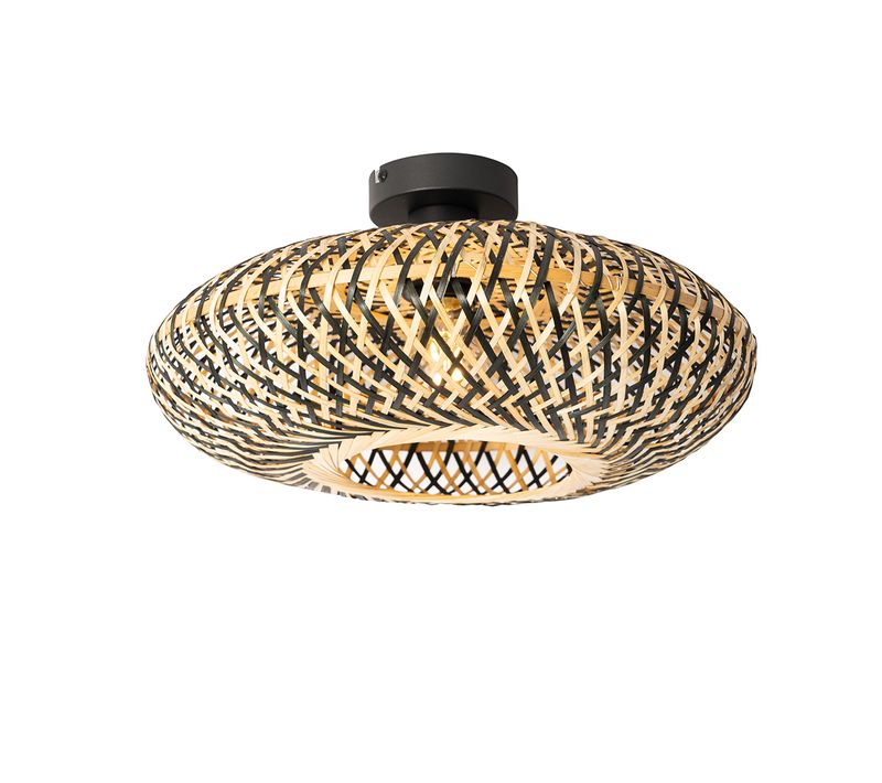 Plafonnier Oriental Bambou Noir 40 Cm - Ostrava