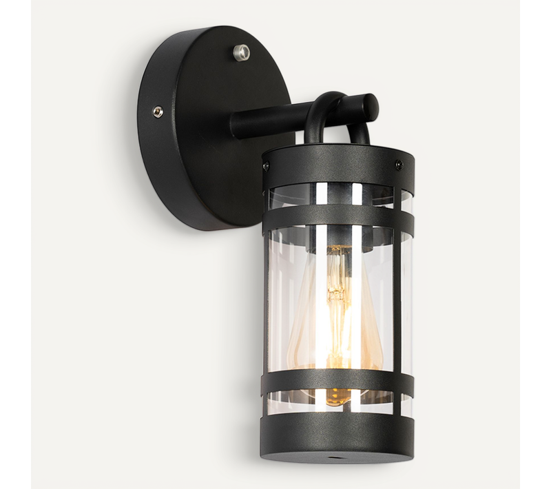 Applique D'extérieur Noire Ip44 Capteur Lumière-obscurité - Ruben