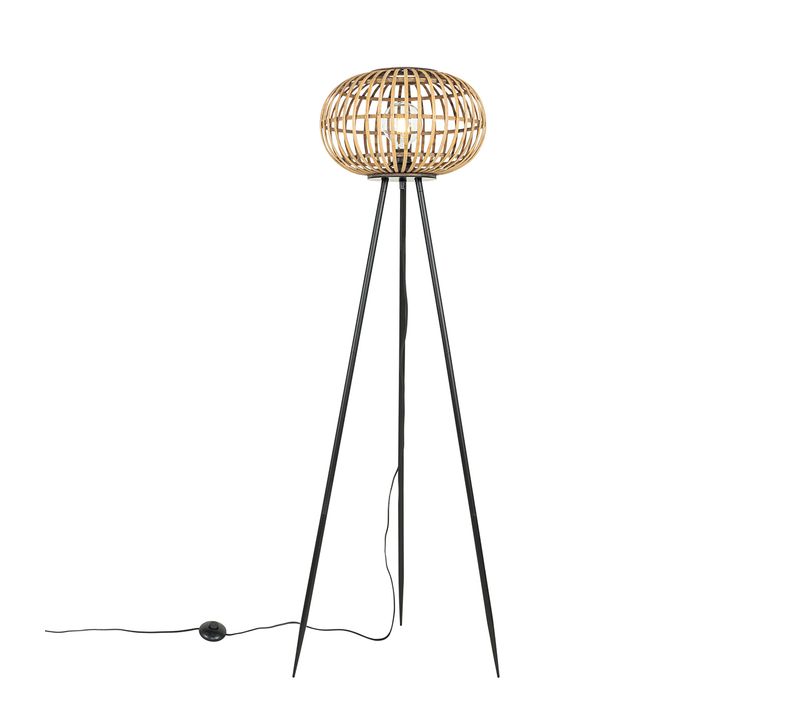 Lampadaire Oriental Trépied Bambou - Amira