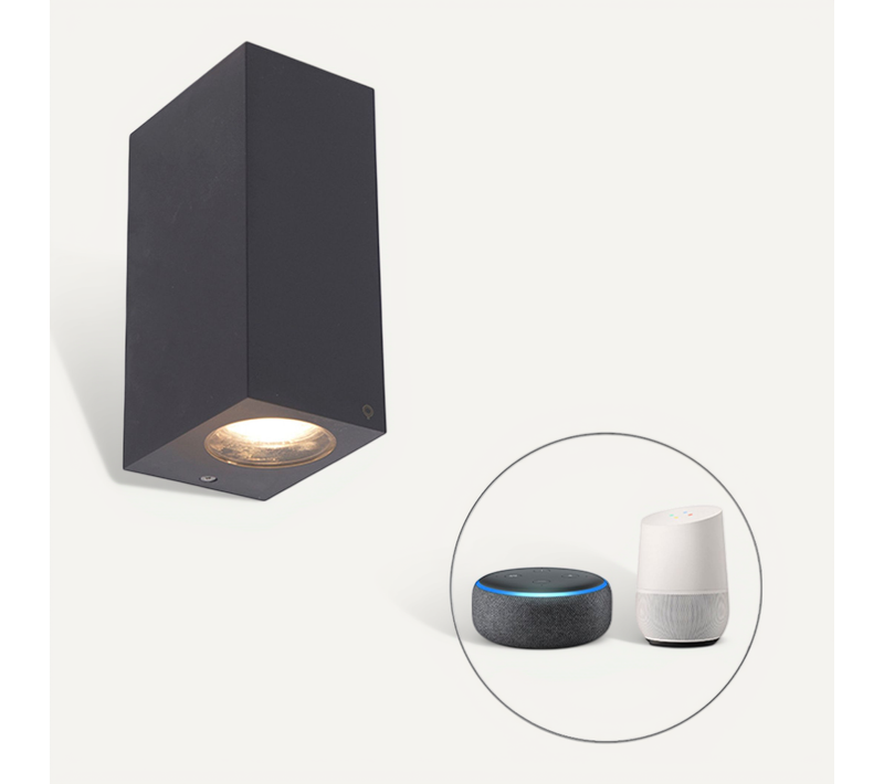 Applique Murale Intelligente Grise En Plastique Incl. 2 Wifi Gu10 - Baleno