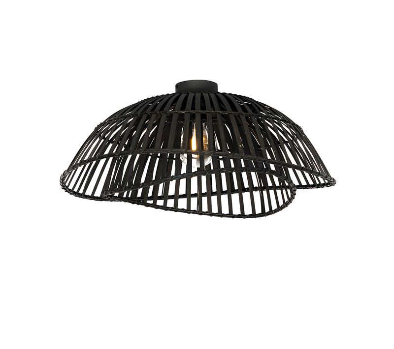 Plafonnier Oriental Bambou Noir 62 Cm - Pua
