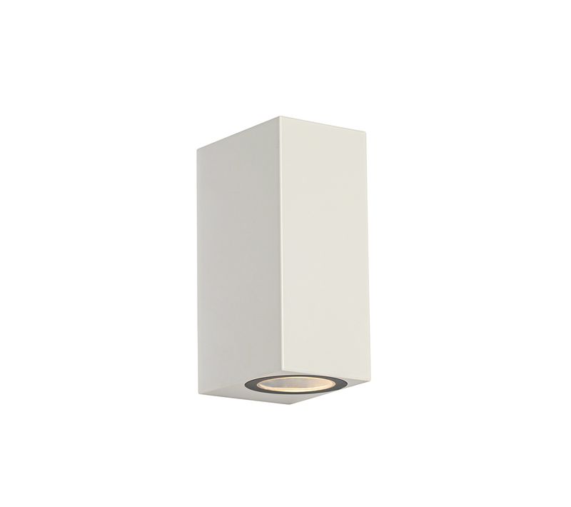 Applique Murale D'extérieur Moderne En Plastique Blanc 2 Lumières - Baleno