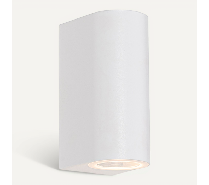 Applique D'extérieur Moderne Ovale En Plastique Blanc 2 Lumières - Baleno