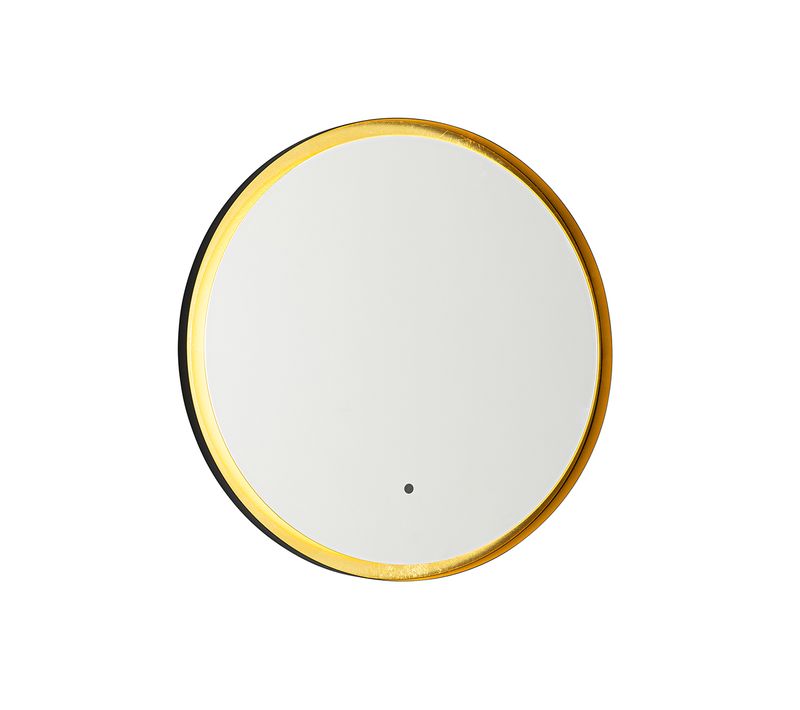 Miroir De Salle De Bain Noir Avec Or Avec LED Et Variateur Tactile - Pim
