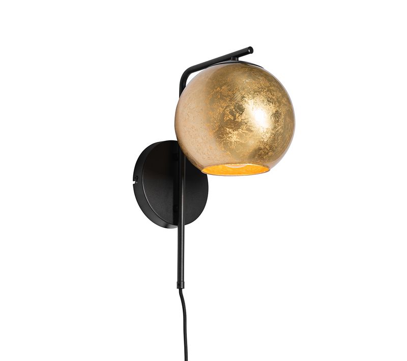 Applique Design Noir Avec Verre Doré - Bert