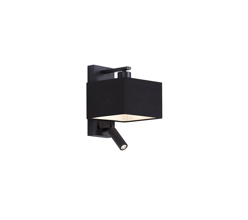 Applique Moderne Carrée Noire Avec Lampe De Lecture - Pouilles