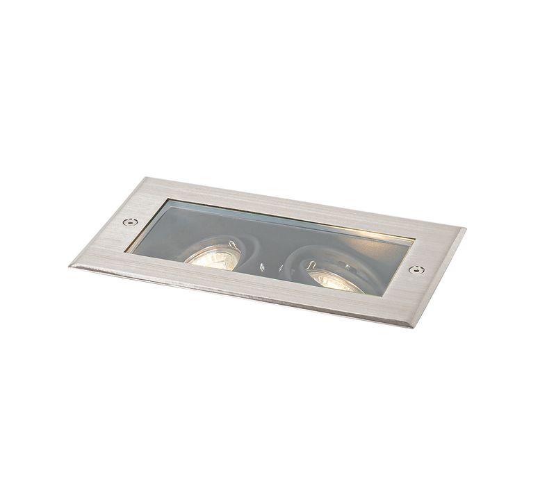 Spot De Sol Moderne Acier 2 Lumières Orientable Ip65 - Oneon