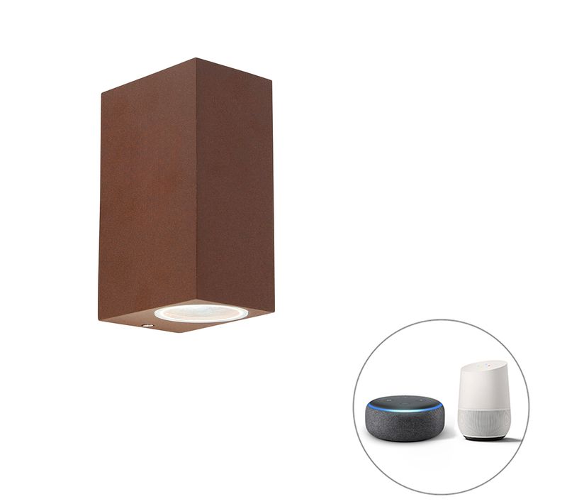 Applique Murale Intelligente Brun Rouille Ip44 Avec 2 Wifi Gu10 - Baleno