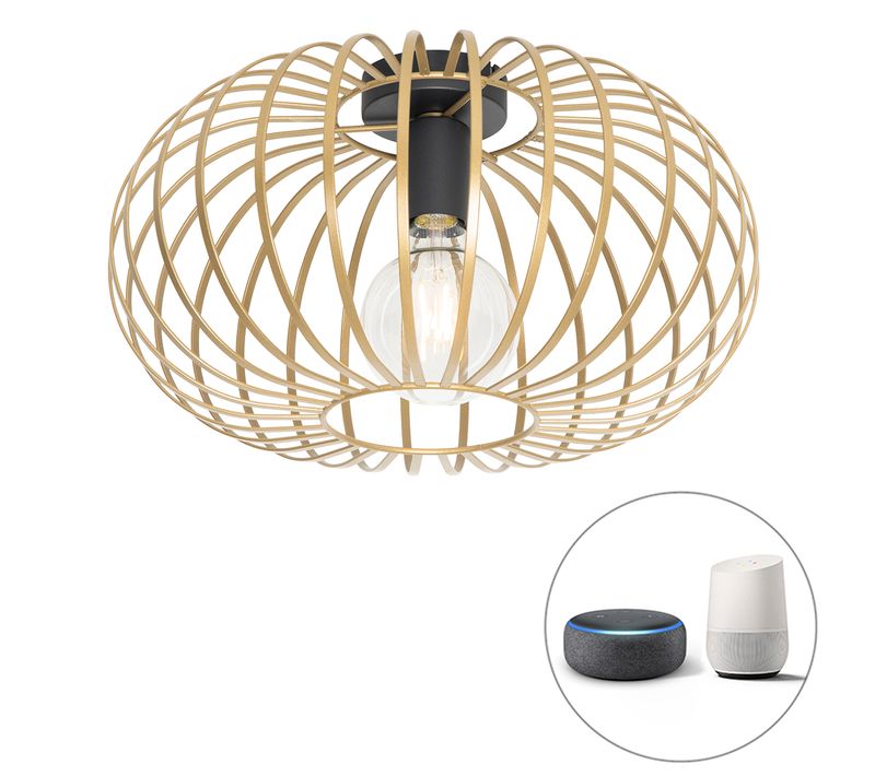 Plafonnier Intelligent Doré 39 Cm Avec Wifi G95 - Johanna