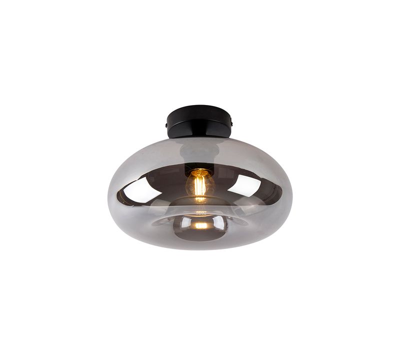 Plafonnier Intelligent Noir Avec Verre Fumé Avec Wifi P45 - Busa