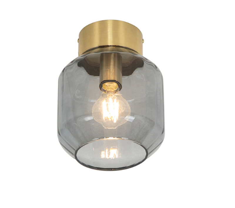 Plafonnier Intelligent En Laiton Avec Verre Fumé Avec Wifi A60 - Stiklo