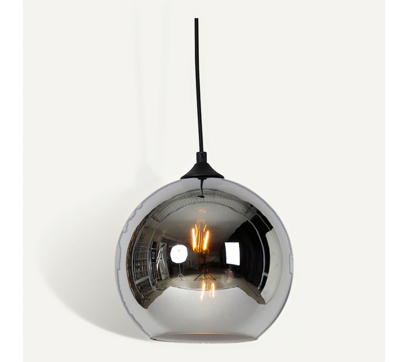 Lampe Suspendue Intelligente Noire Avec Verre Fumé Avec Wifi A60 - Wallace