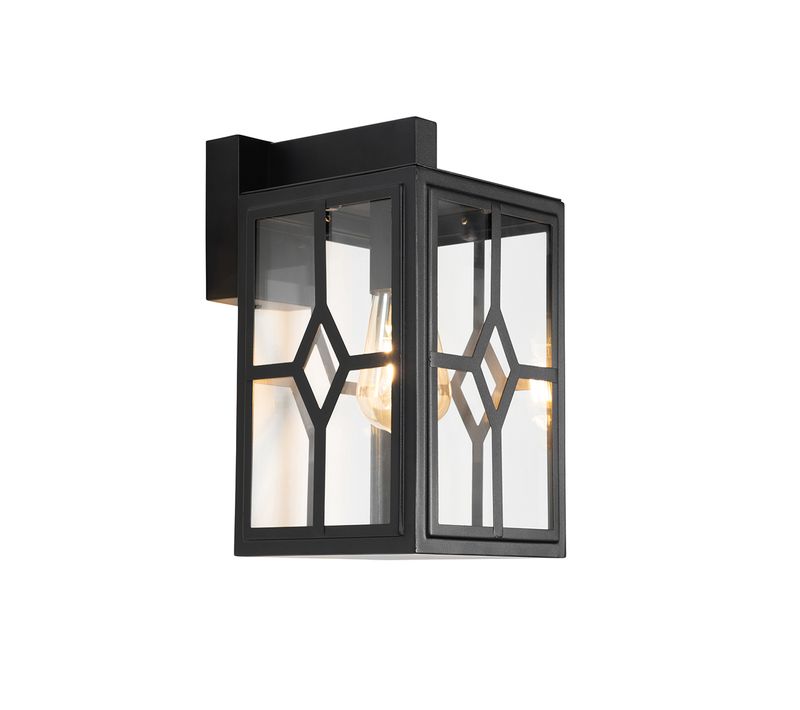 Applique Murale Extérieure Classique Noire Ip44 - Dover